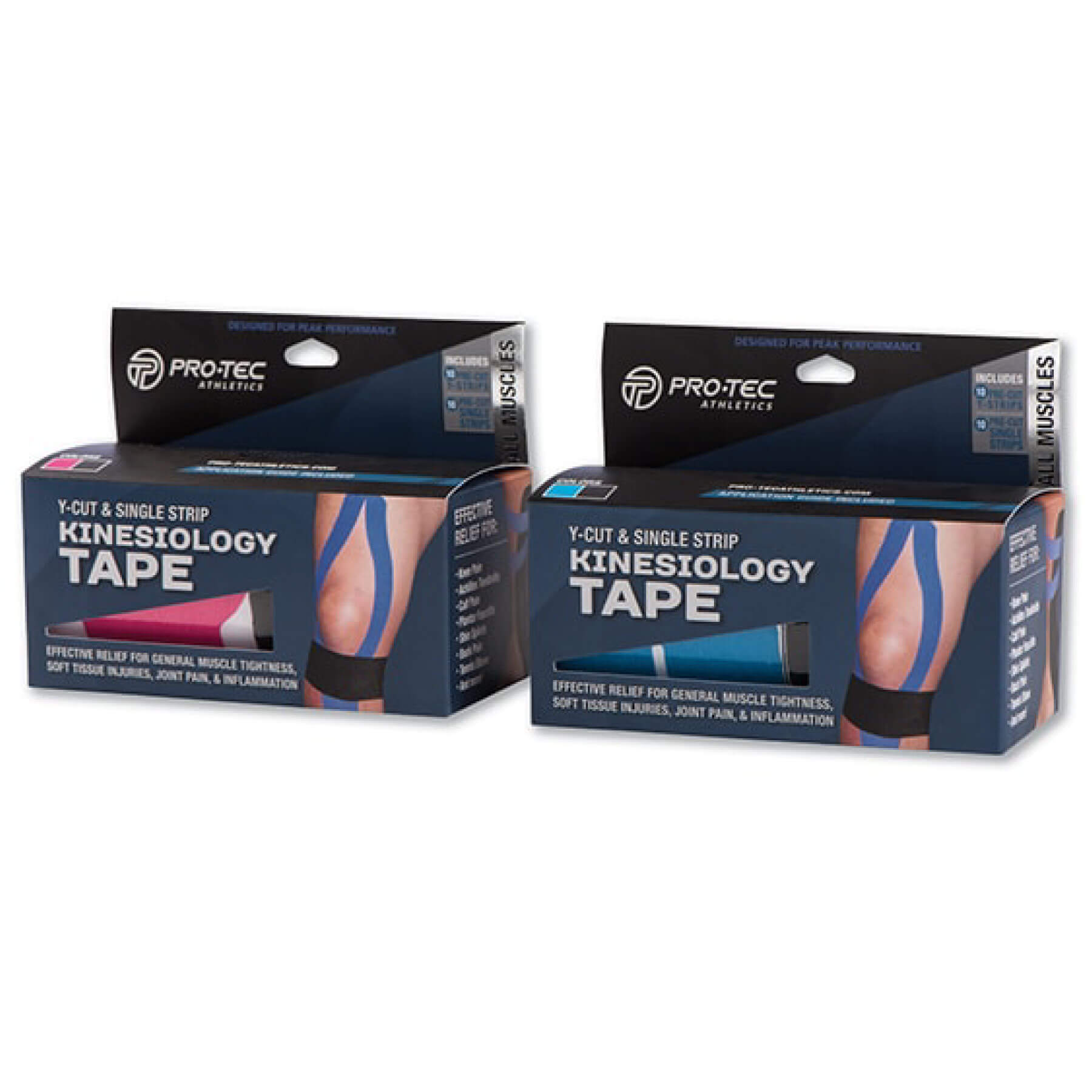 Pro-Tec Athletics Kinesiology Tape Y Cut & Single Strip